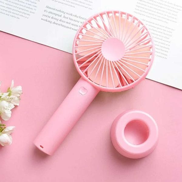 Mini bærbar ventilator med bordstativ USB genopladelig hvid hvid white