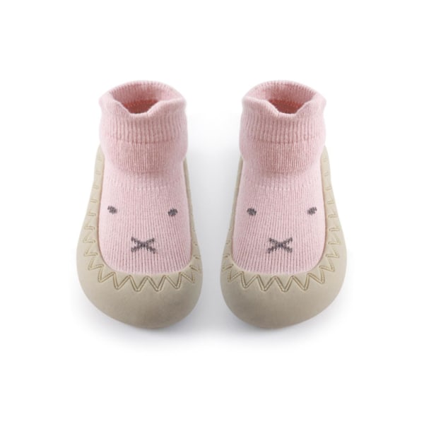 Baby Småbørn Barfodet Gulv Sokker Anti Slip-on indendørs bomuld bløde sko Pink 24