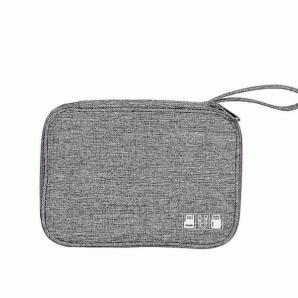 Datakabel Øretelefon Digital strømlader Usb Stick Travel Bærbar oppbevaringsveske Grey
