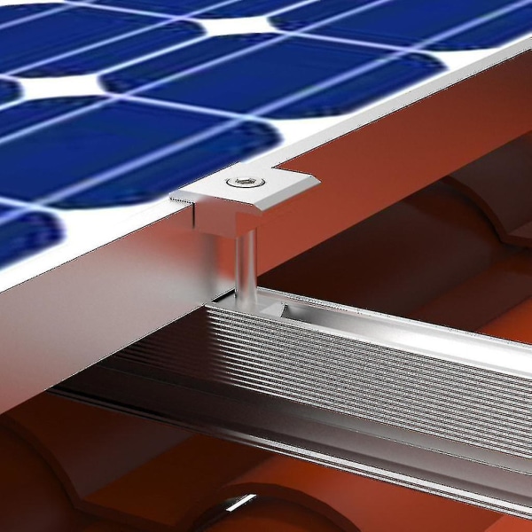 10 stk Solar Panel Mid Clamp Kompatibel med tilkobling og fiksering av solpanel på skinner
