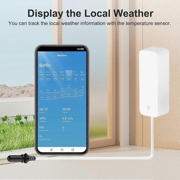2025 Seneste Model Smart Termometer Hygrometer: WiFi Temperatursensor med Ekstern Probe, Vejrfunktion Termometer Fugtighedsmåler f