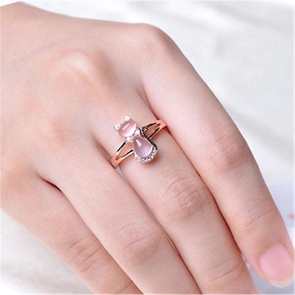 Ny Cat Charm Hänge Set Set Dammodesmycken 1 Ring