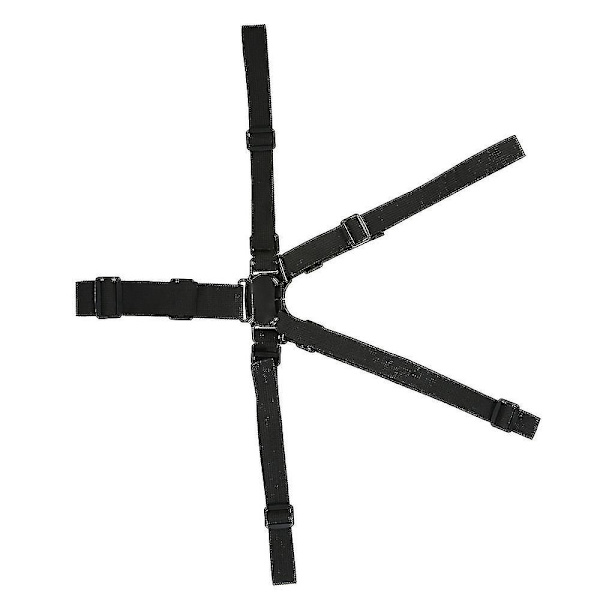 Justerbar nylon 5-punkts sikkerhedssele til baby og barnesæde, klapvogn, vogn, holdbar og sikker, sort