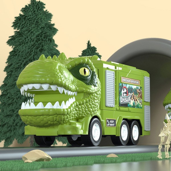 Uusi Dinosaur Truck Lelu Lasten Dinosaurusten Muodonmuutos Tee-se-itse tela-auto Kevytmusiikki Säilytyssäiliö Kuljetuslelut Pojille Blue One Size