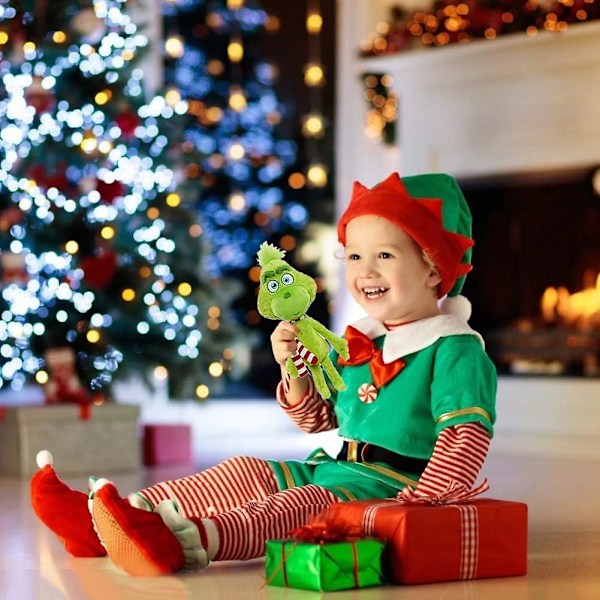 32 cm grøn hår monster tørklæde Grinch udstoppet dekoration plyslegetøj