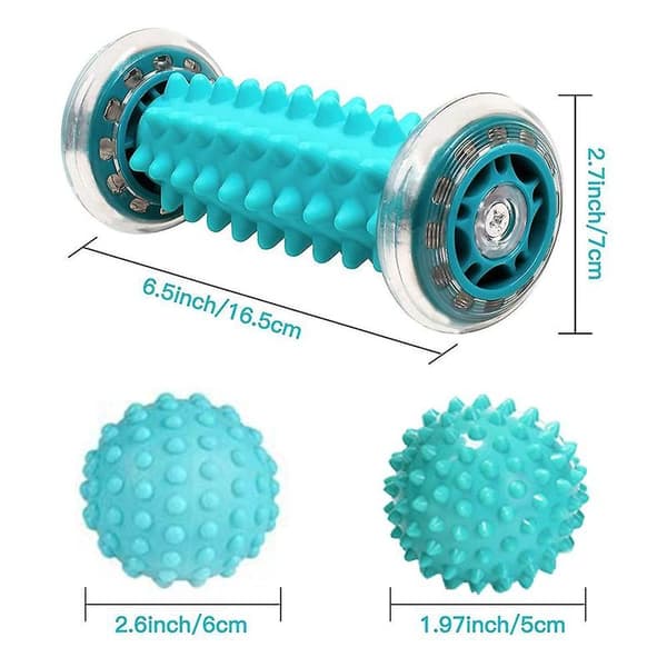 Fodmassage Roller+Pigget Massagebold Sæt - lindring for plantar fasciitis