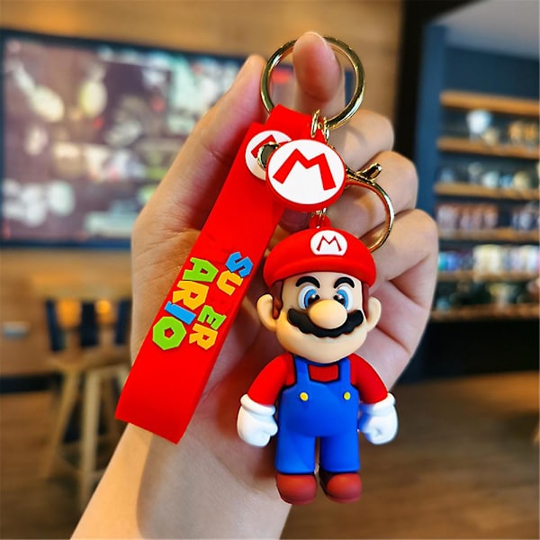 Super Mario Nyckelring Nyckelring Hängande Väska Charm Gamer Presenter För Kvinnor Män Pojkar Flickor B
