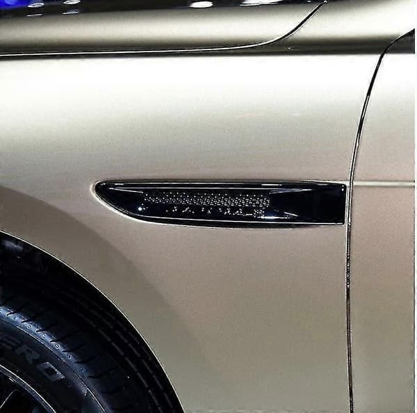 2 st bilstyling sidovinge luftutloppsskydd för Jaguar XF XE F-PACE Mute Black