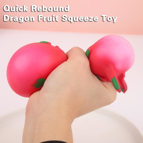 Pitaya Squeeze Toy Myk Tpr Rask Rebound Simulering Dragon Fruit Pinch Leker Stressavlastning Sensorisk Leke Vent Ball Squishes Dekompresjon Leke Dekorativ