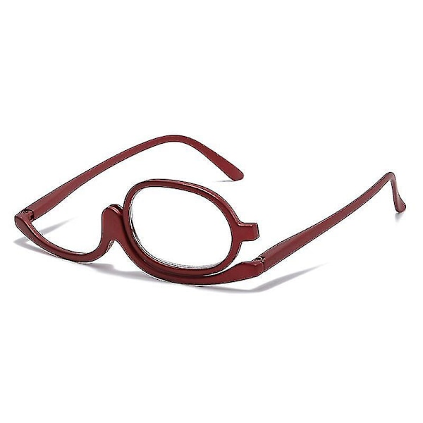 Käännä ympäri meikin lukulasit suurennuslasit taittuvat silmät +1,0 - +4,0 silmälasit Red 100 Degree