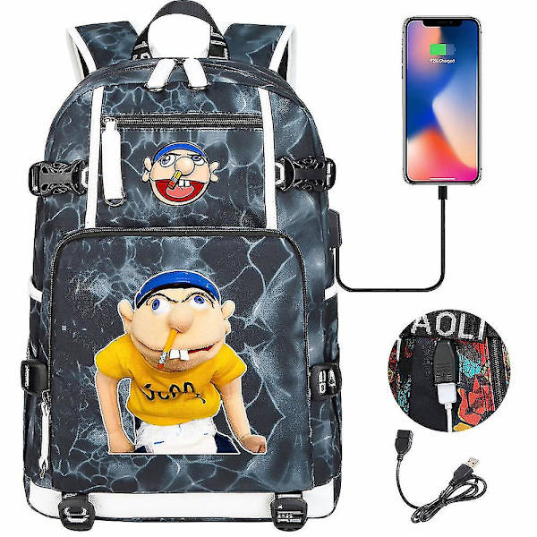 Jeffy Print Teen Student School Bag - Unisex Casual Reseryggsäck för män och kvinnor 5