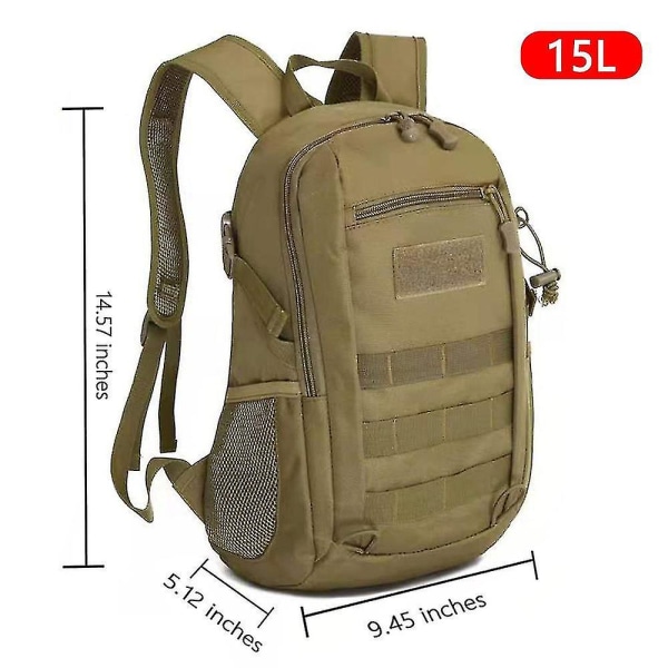 Utomhus Taktisk Ryggsäck Militär Ryggsäckar Herr 15l 20l Vattentät Sport Reseryggsäckar Camping Mochila Fiske Jaktväskor brown 15L