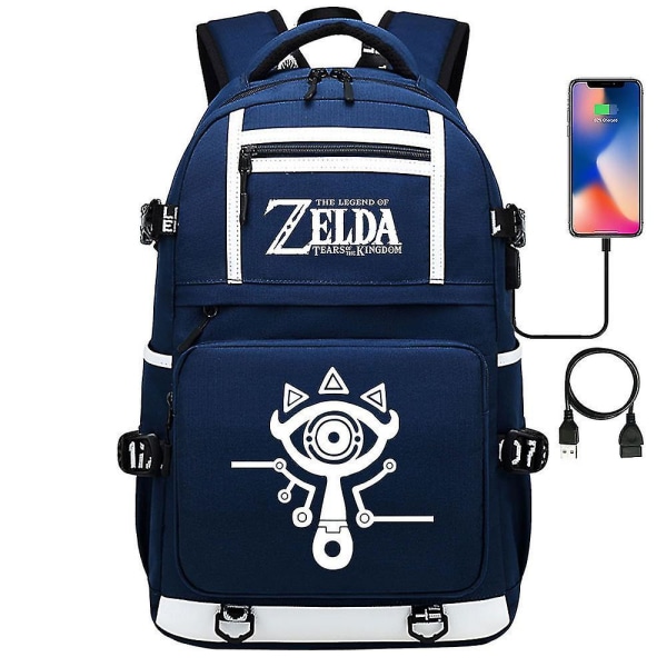 Breath Of The Wild Eye Game Fans USB Ryggsäck - Cosplay Student Skolväska För Unisex - Resedator Laptopväskor 9