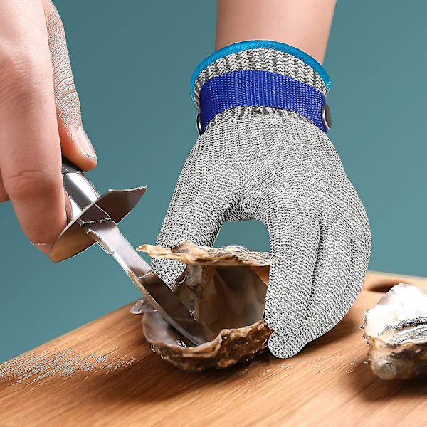 Skärbeständig handske nivå 9 Skärhandske i rostfritt stål Mesh L