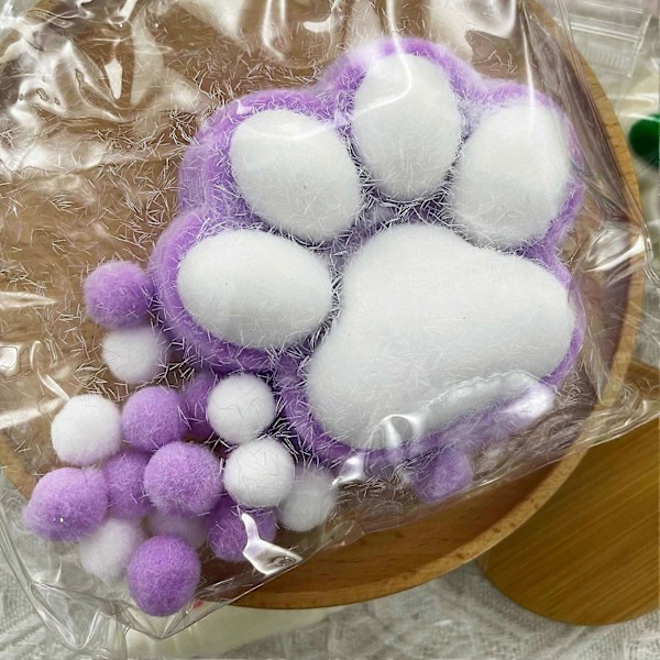 Håndlavede Taba Squishy Store Kattepote Silikone Klemmelegetøj til Stresslindring, Kattepote Kæmpe Pote Squishy Sensorisk Legetøj til Angst og Afslapning Purple