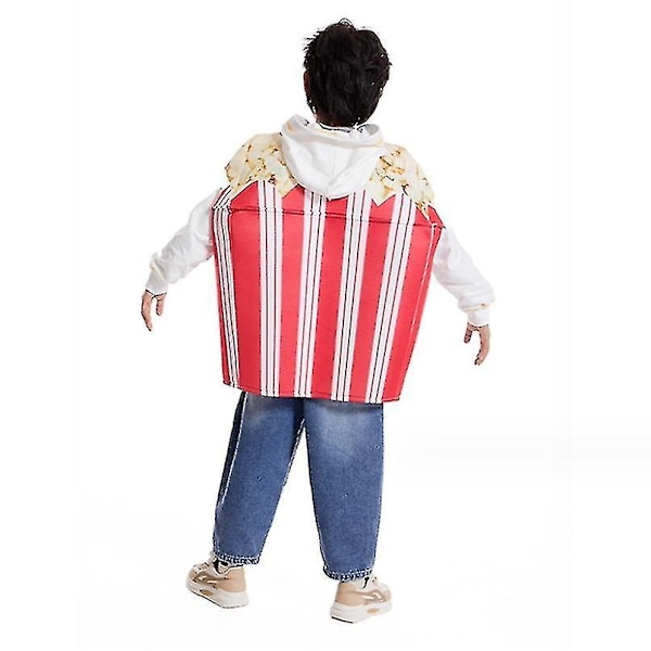 Popcorn-dräkt för Halloween, kreativ matdräkt för flickor och pojkar, cosplay-fest