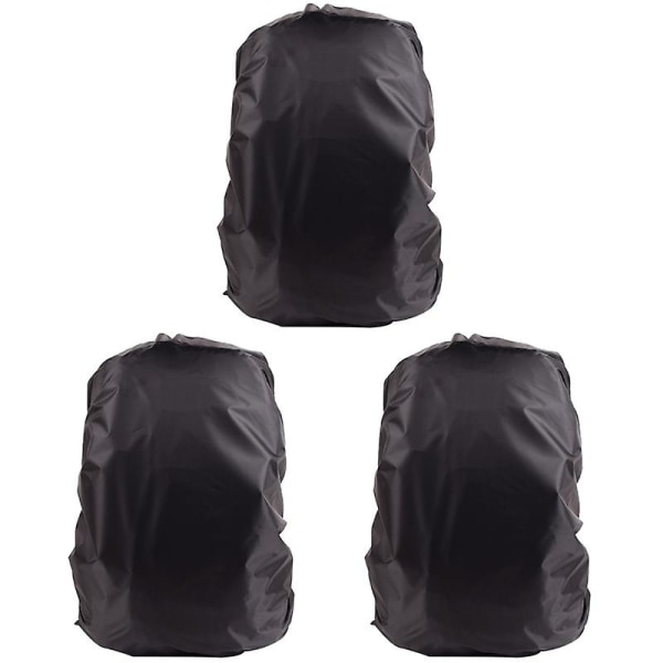 3 stk Unisex rygsæk regnbetræk udendørs rejse skuldertaske rygsæk regnfrakke mud guard vandtæt støvbetræk til campingvandring (sort/m)