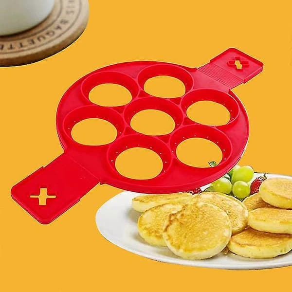 Hjerteformet pannekakeform i silikon, omelett-vaffeljern, non-stick omelett-eggform (4 hull kjærlighet)
