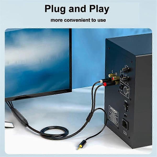 Digital til Analog Konverteringskabel, Digital SPDIF/Optisk & Koaksial til Analog L/R & 3,5 mm AUX S Black