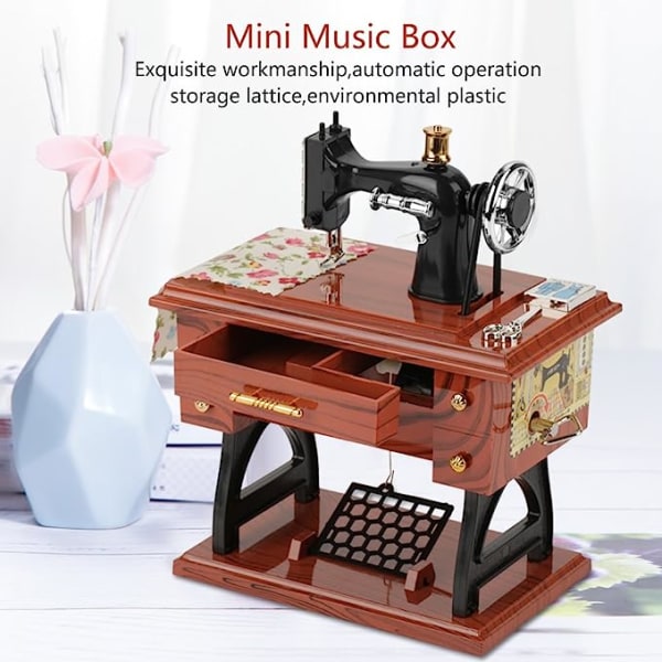 Vintage symusikkboks, Clockwork Music Box Mini Retro Music Box til bursdagsgave
