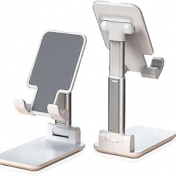 Justerbar mobiltelefonhållare skrivbordsstativ Iphone Ipad surfplatta vikbart stöd White