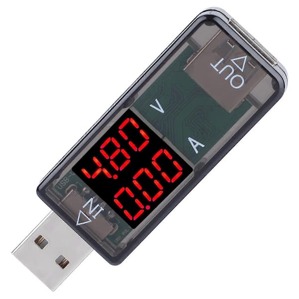 USB-tester Farve LCD Voltmeter Amperemeter Multimeter Oplader Strømmåler
