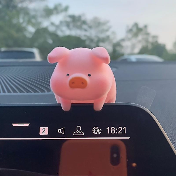 Rosa Söt Gris Biltillbehör Swing Pig Bilhänge Auto Backspegelhängen Födelsedagspresent Autodekoration Prydnadsföremål - Ornament A