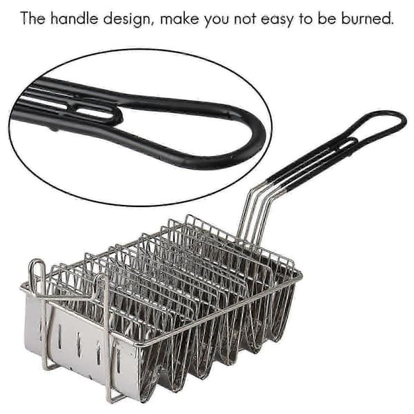 Taco Shell Holder for Deep Frying 6 Shells with Ergonomic Handle