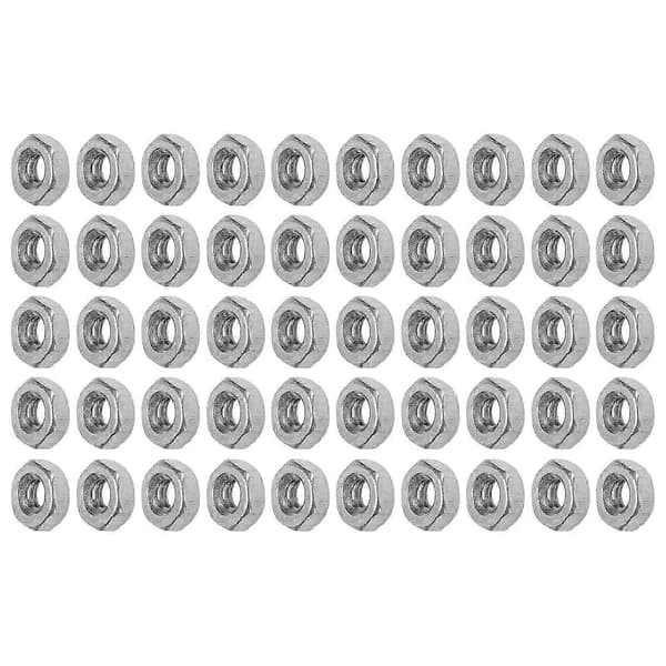 50 stk sekskantmuttere A2-70 rustfritt stål gjenget mutterassortimentsett for industrimaskiner M4