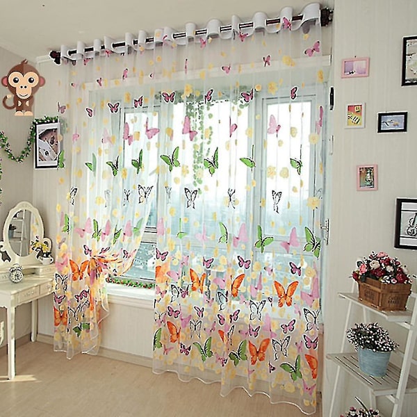 Curtain Curtain Butterfly olohuoneen ikkunan verhojen koristelu