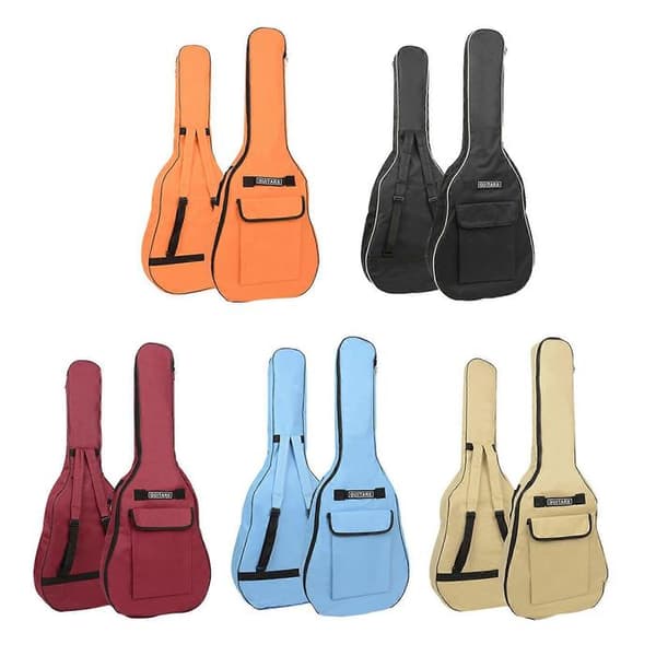 40/41 tums gitarrväska 5 mm vadderad gigbag för akustisk och klassisk gitarr 600D Oxford-tyg vattentät gitarrfodral med dubbla axelremmar Red