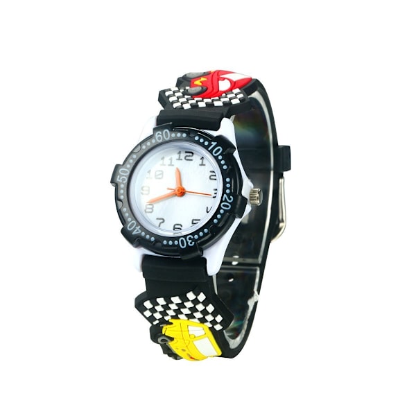 Watch Vedenpitävä 3D-söpö sarjakuva pyöreä kellotaulu silikonihihna watch