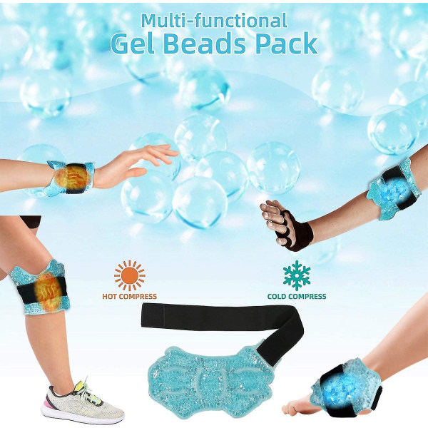 Sport Foot Ice Therapy Wrap, Hot Cold Ice Gel Pack med justerbar hängslen