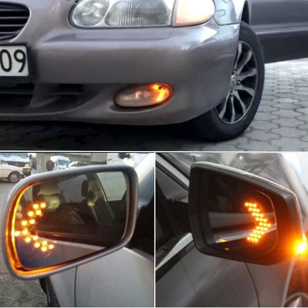 2st Led Blinkers Ljus Bil Backspegel Indikator Varningsljus Säkerhet Körning 14smd 12v Led Backspegel Spegel Ljus| | White