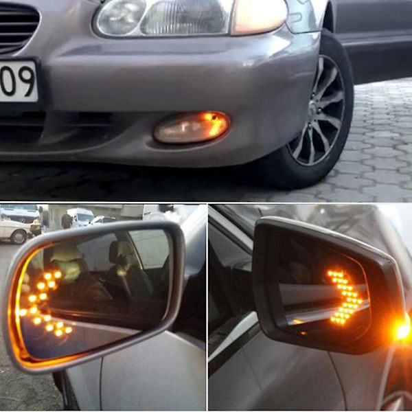2st Led Blinkers Ljus Bil Backspegel Indikator Varningsljus Säkerhet Körning 14smd 12v Led Backspegel Spegel Ljus| | Yellow