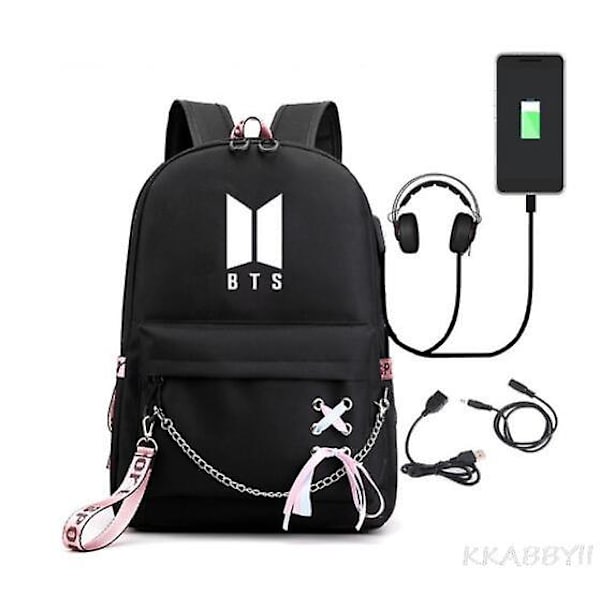 Kpop Groups Ryggsäck USB Charge Vattentät Business Skolväska Tonåringar Laptop Travel Dagsäck Mochila Skolväska picture color14