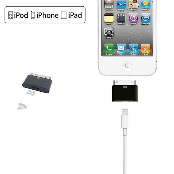 8pin hun til 30 pin han adapter konverter til telefon4 4s 2 3 til ipod til touc