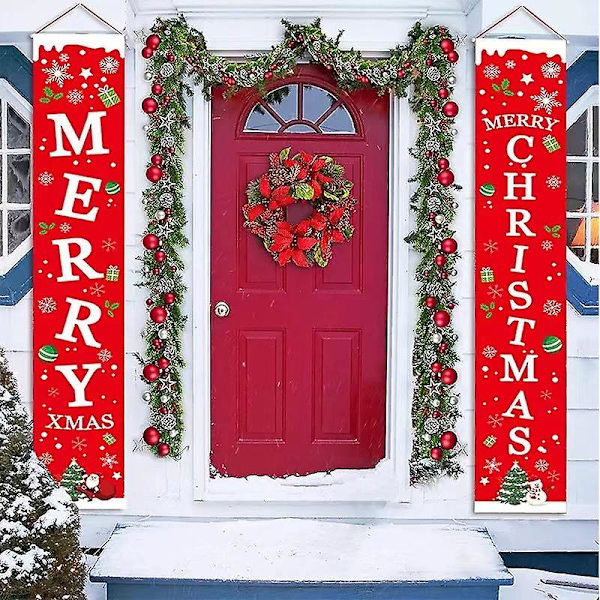 Glædelig Jul Banner(d) Julepynt Hængepynt Jul Plaid Verandaskilt