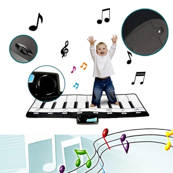 Elektronisk klavermåtte Spil Keyboard Musical Musik Sang Gymnastik tæppemåtte