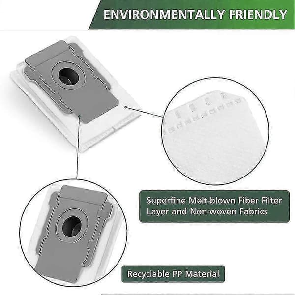 Erstatningsposer for Irobot Roomba I7 I7+ S9 E5 I7 Plus E6 Støvposer