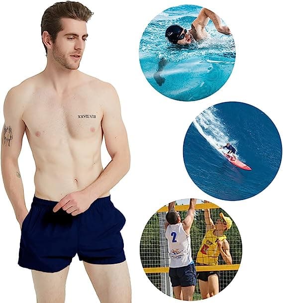 Badbyxor för män 3\" Badshorts Snabbtorkande Strandshorts med Meshfoder