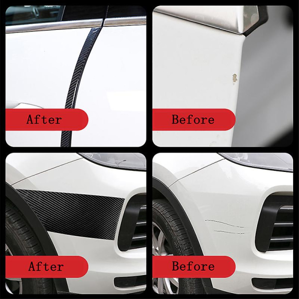 3d Carbon Fiber Car Sticker Med Adhæsion Scraper Diy Paste Protector Strip Auto Anti Ridse Tape Vandtæt beskyttelsesfilm| | 5cm 3m