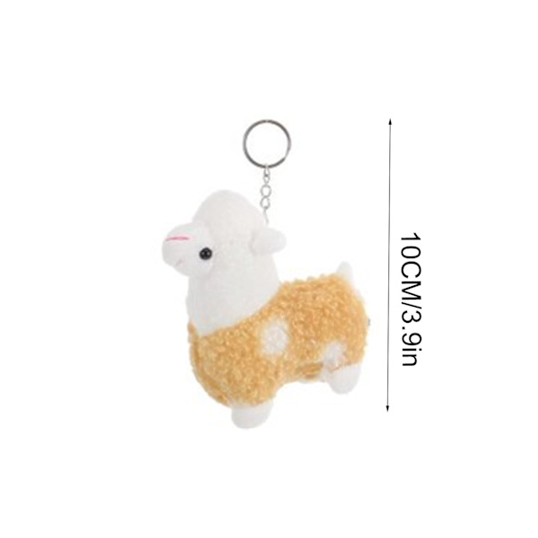 Alpaca- Nyckelring Plysch påsk Lama Plyschhänge Mini Fårdocka Gosedjur Nyckelring för flickor Pojkar Beige One Size