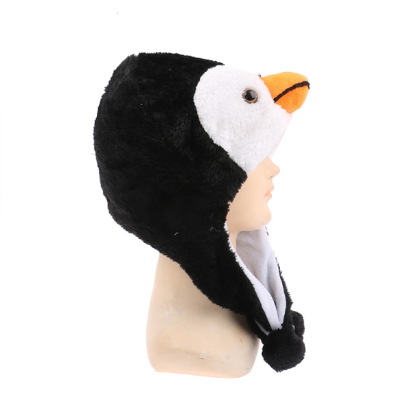 Tegneserie Animal Penguin Mascot Plysj Varmer Cap Hat