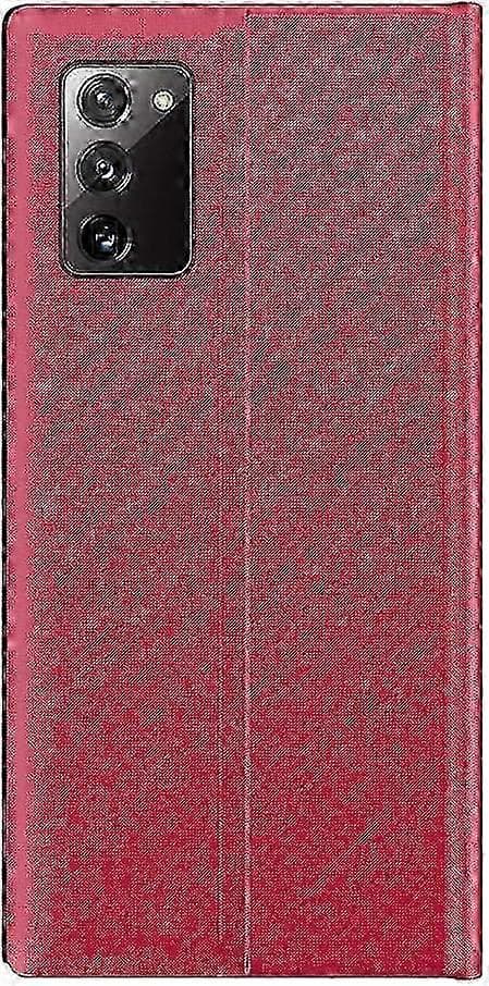 Galaxy S20 FE Premium Läder Smart View Flipfodral med Spegelfönster Red