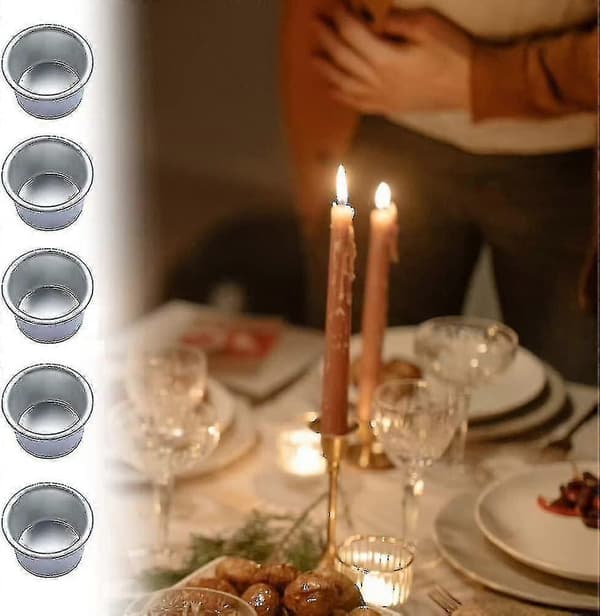 30 stk. lysestaker for stakelys, små lysestaker i metall, telys