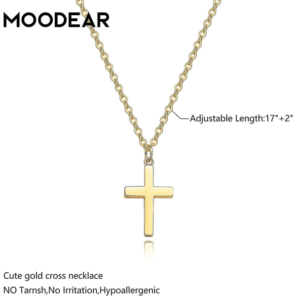 Korshalsband för kvinnor, 14k guldpläterat/sterling silver kedja halsband Snyggt lager guld korshänge halsband Enkelt söta halsband för kvinnor Go