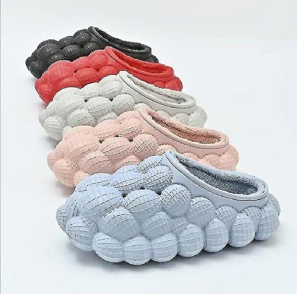 Varma bubbeltofflor för vintern, termofodrade bubbeltofflor, massagebubbeltofflor Black 42-43