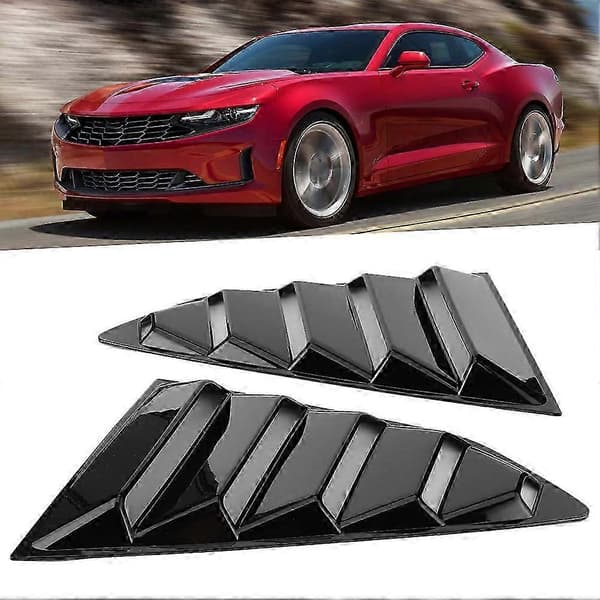 Blank Sort Bilrude Lameller Side Luftventil Dæk Passer til Chevy Camaro 2016-2020