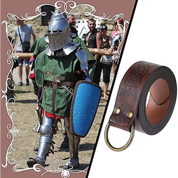 Medieval Halloween Viking Belte Medieval Knight Pu Leather O Ring Belte Viking Renaissance Reenactment Costume Accessory